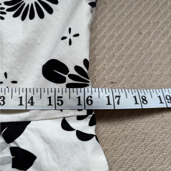 GAP STRETCH MINI DRESS STRAPLESS LINED CREAM W/ BLACK PINK GRAY FLOWERS SIZE 12 - Picture 5 of 11